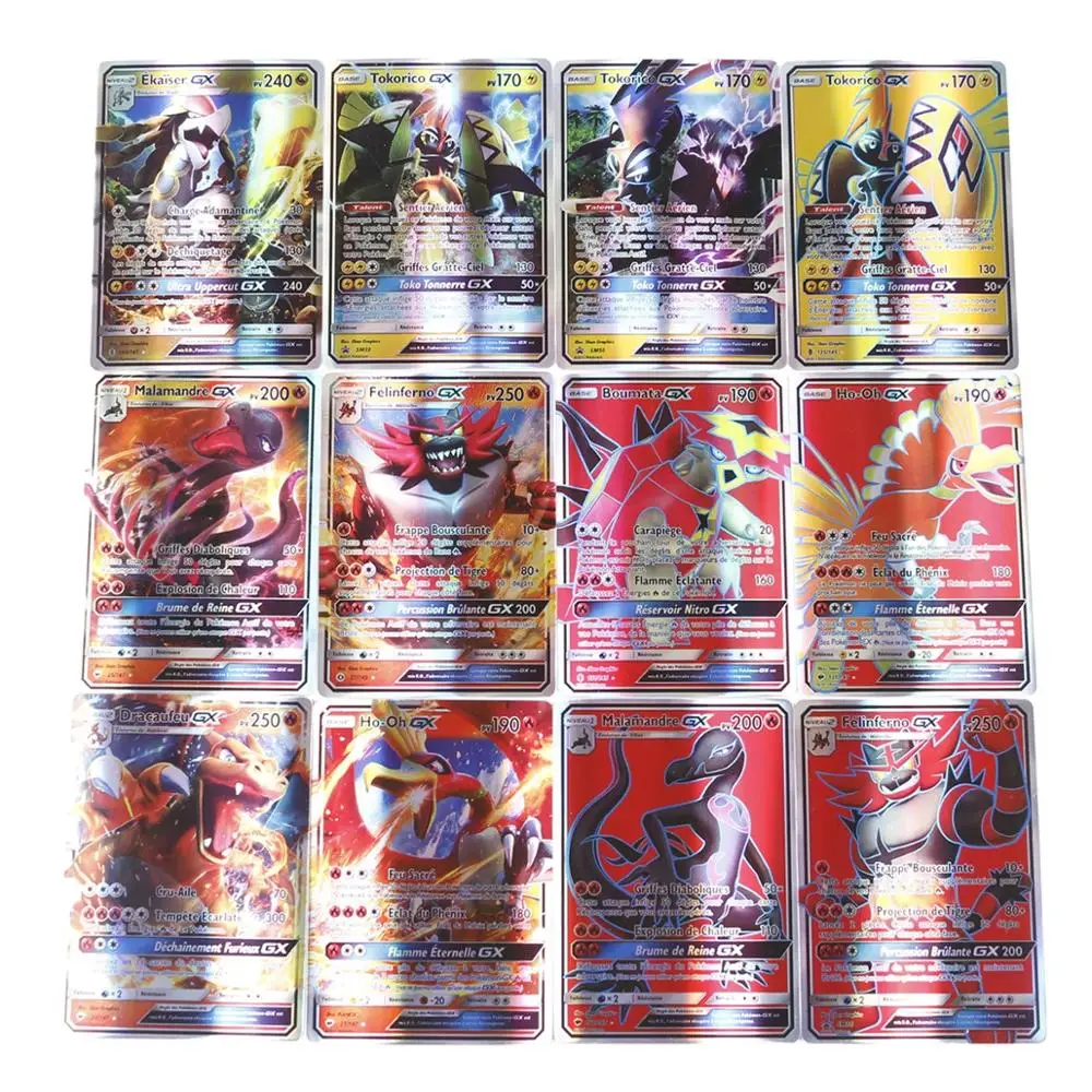 60 шт./коркор. новейшие французские карты Pokemon GX торговая игра Детская