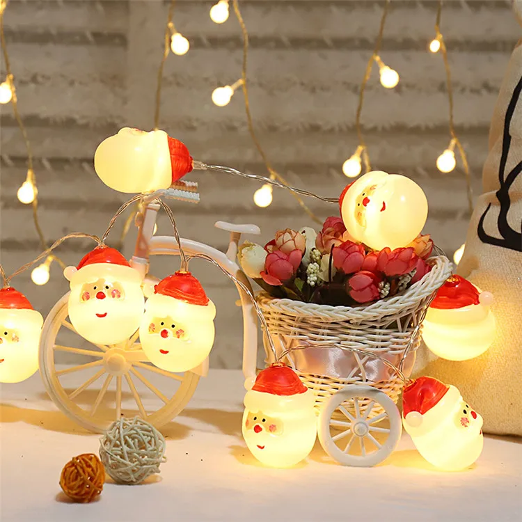 

10Leds Santa Claus LED String Light Battery Powered Led Christmas Light Indoor Christmas Tree Ornament Fairy Light Navidad Decor