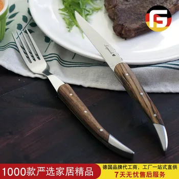 

Lagiorr French Stainless Steel Western-style Food Knife Twinset Wooden Handle Steak Knife And Fork Western Style Steak Knife And