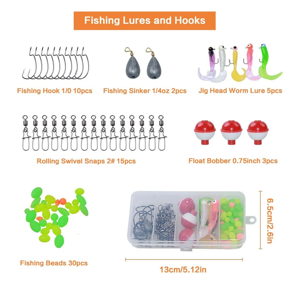 2.1m-3.6m Telescopic Fishing Rod Combo With Reel Full Kit Spinning Fishing Reel Line Lures Hooks Beads Fishing Accessories Kit