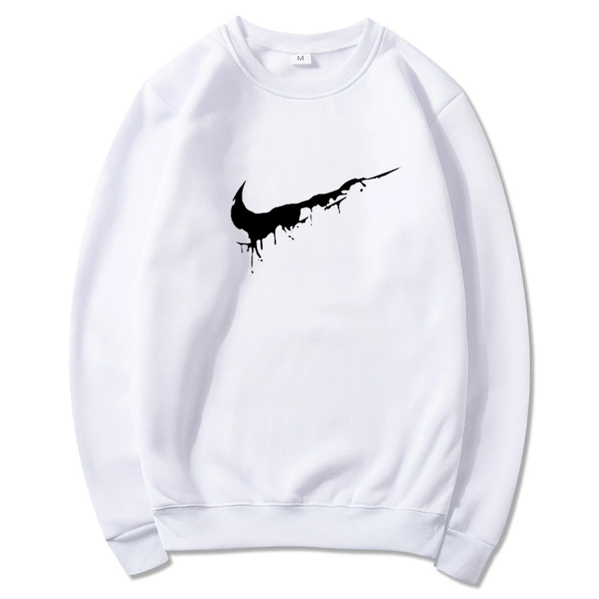 white sweatshirt Новинка, популярный бренд, Мужской пуловер с капюшоном, осень/зима, мужские комплекты, худи+ спортивные штаны, комплект из двух предметов, бодибилдинг, спортивный костюм - Цвет: white sweatshirt