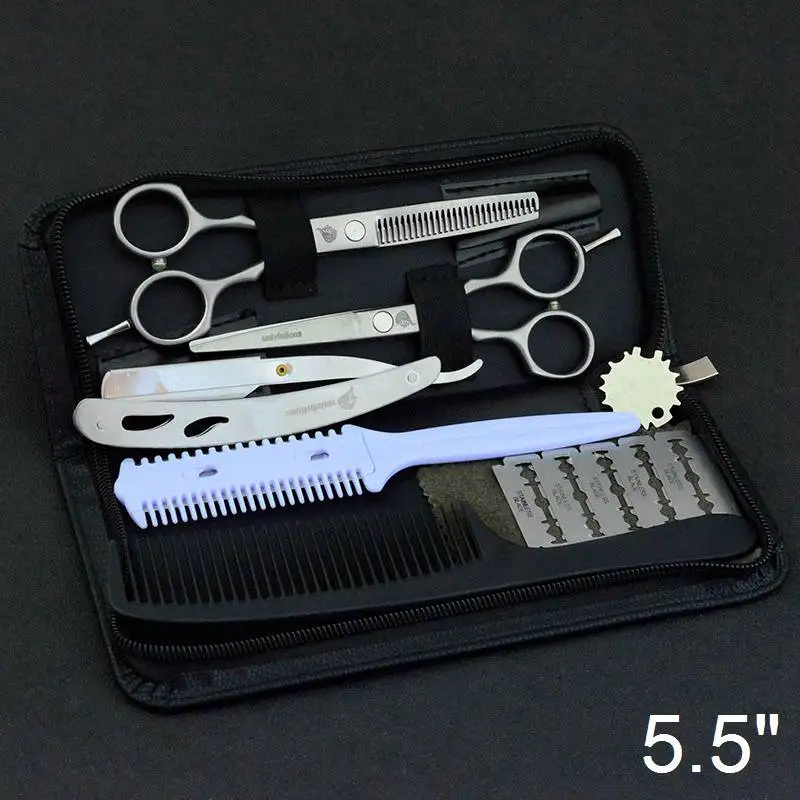 5," острые ножницы, ножницы для стрижки волос, дешевые филировочные ножницы, ножницы для стрижки волос - Цвет: 5504B-Kit Razor