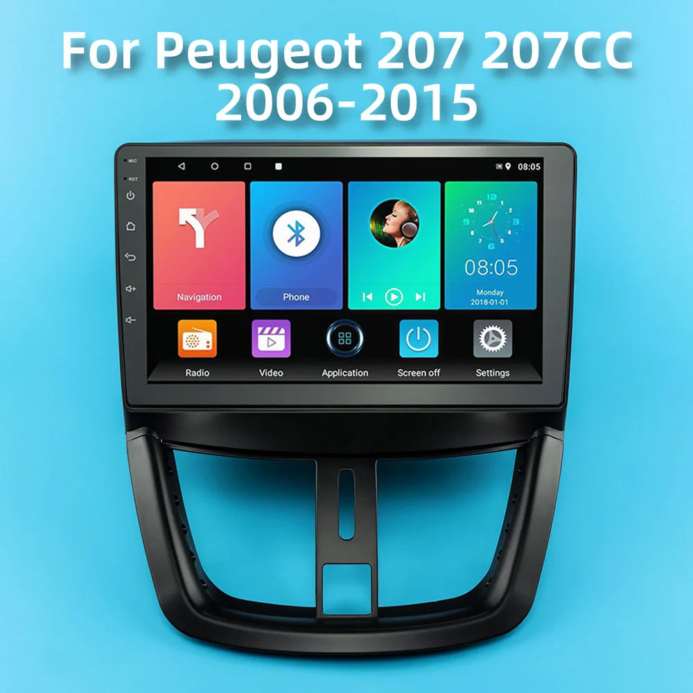 Автомагнитола 2 Din для Peugeot 207 стерео-система на Android с 9 &quotэкраном GPS-Навигатором