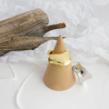 

Ring Gifts For Women Sterling Silver 925 Promise Irregular Adjustable Gold Ring Punk Anillos Plata 925 De Ley Mujer Fine Jewelry