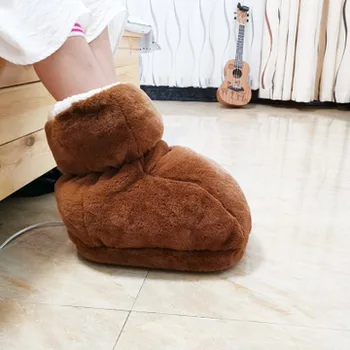 

220V Winter Electric Warm Heating Pad Foot Warmer Feet Shoes Warmer Electric Heat Slippers Warm Hairy Cushion USB Foot Warmer