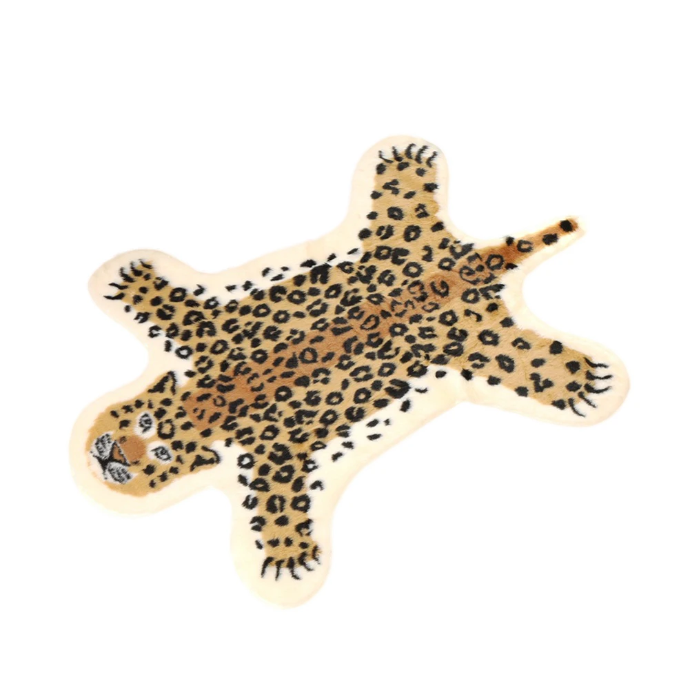 Bedroom Non Slip Tiger Printed Photography Props Coffee Table Carpet Home Decor Mat Faux Skin Area Rug Washable Long Plush Soft | Дом и сад