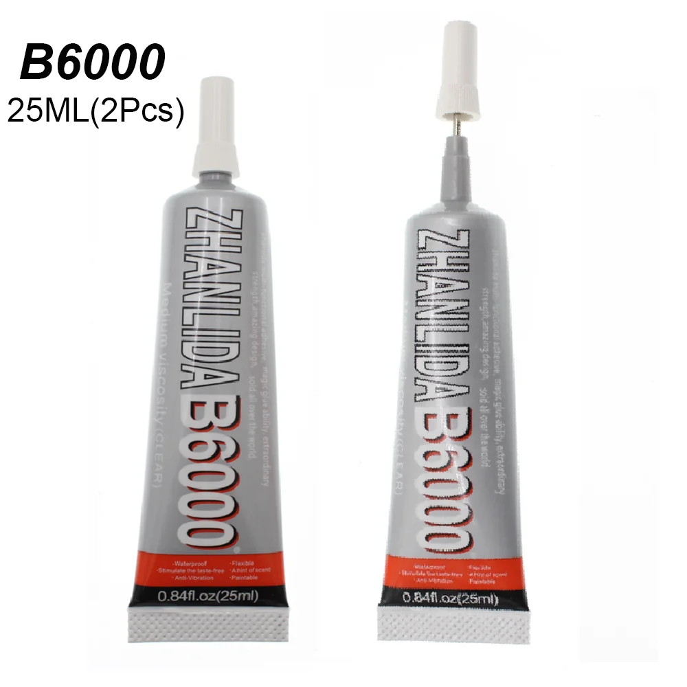 

2Pcs 25ml B6000 Glue Touch Screen Liquid Phone Adhesive Lcd uv Craft School Strong Super Bond Spray Hobby Mobile Repair Material
