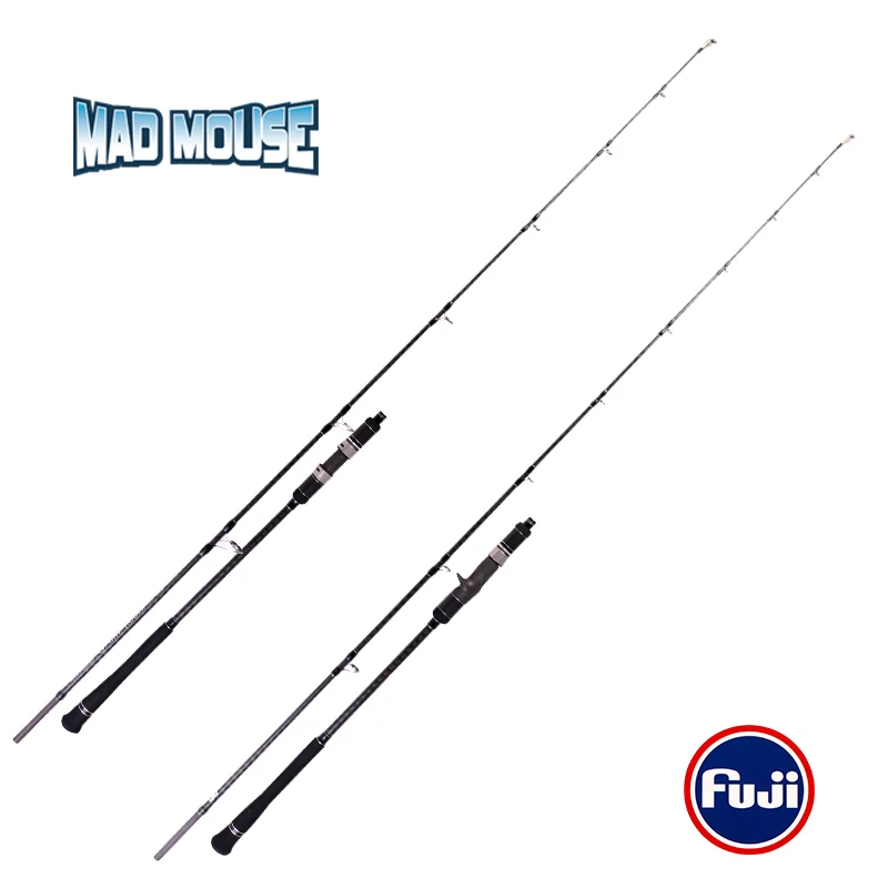 

Japan Full Fuji Parts MADMOUSE Slow Jigging Rod 1.98M PE 3-6 Lure 150-400G 20kgsShipping/casting Boat Rod Ocean Fishing Rod