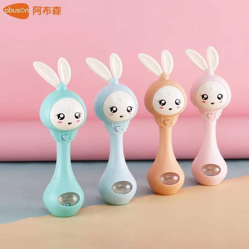 

0-1 Year Old Newborn Teether Baby Early Education and Wisdom Toy Baby Toy Light Hand Bell Music Rhythm Stick