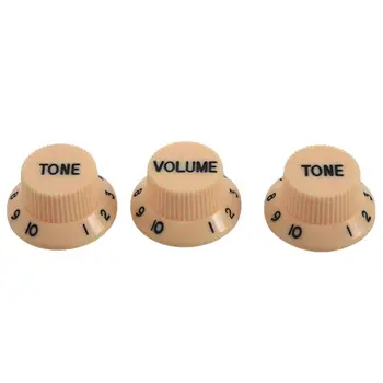 

New Cream Dark Blue Font 1 Volume& 2 Tone Guitar Control Knobs For Strat