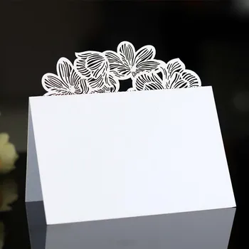 

Table Card Hollow Lotus Leaf Wedding Meeting Hollow Seat Card Laser Card for Name Banquet Seat Decoration Factory Direct 100pcs