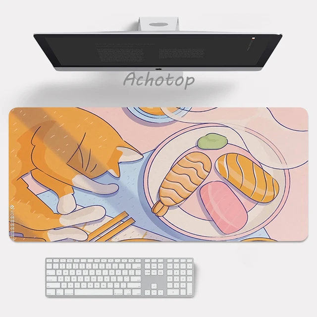 Large Anime Pink Mousepad Gamer Cute Kawaii XXL Gaming Mouse Pad Rubber Otaku Locking Edge Big Fashion Laptop Notebook Desk Mat 2