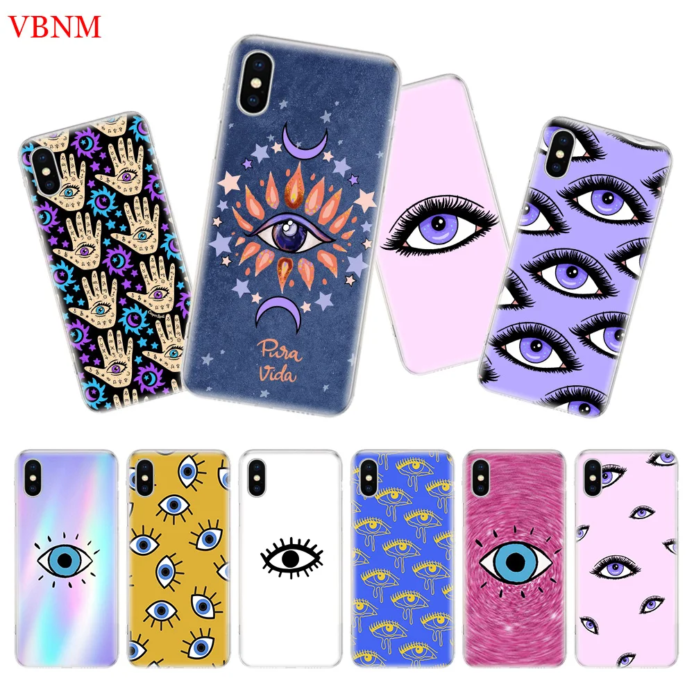 

Gold foil evil eye Back Cover Phone Case For iPhone 7 8 6 6S Plus X 10 Ten XS MAX XR 5 5S SE Art Fashion Shell Coque
