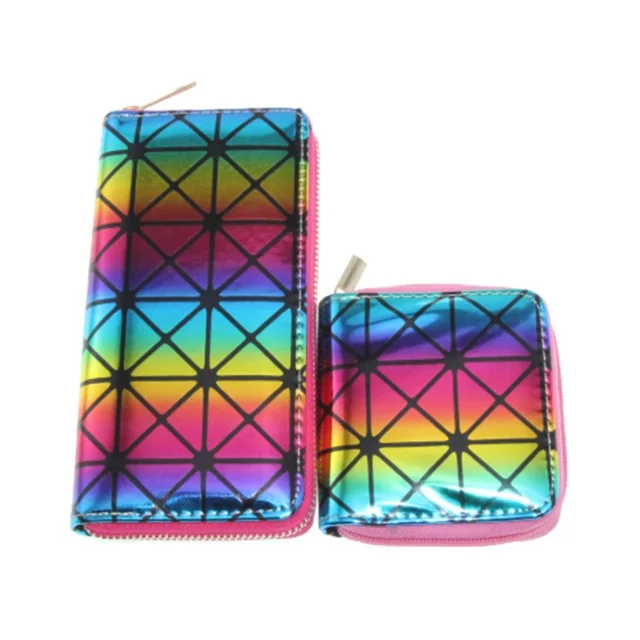 Xgravity European Laser Rainbow Colorful Wallet New Graffiti Ladies Long Purse Fashion Women Leisure PU Card Bags H018