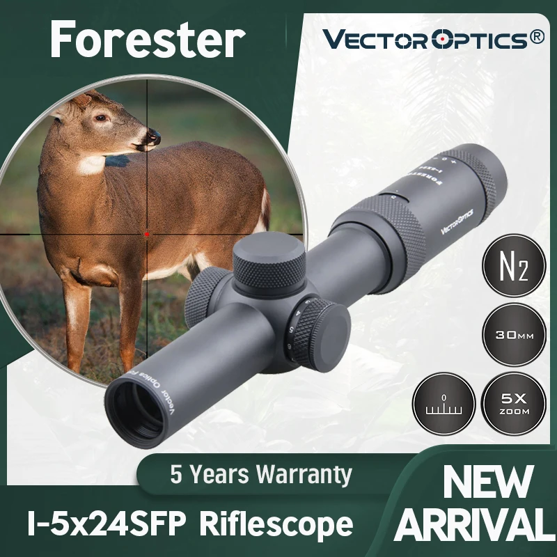 Vector Optics Forester 1 5X24 IR ปืนไรเฟิลขอบเขต Super Bright Clear