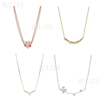 

MULIER Original Manufacturing Fashion New 100% 925 Silver Ladies Necklace Birthday Party Christmas Gift Exquisite Necklace