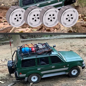 

Metal Wheel 4PCS 1.9 Inch CNC Metal Wheels Retro Negative Tire 1.9 Inch for SCX10 TRX4 1/10 Model Remote Control Climbing Car
