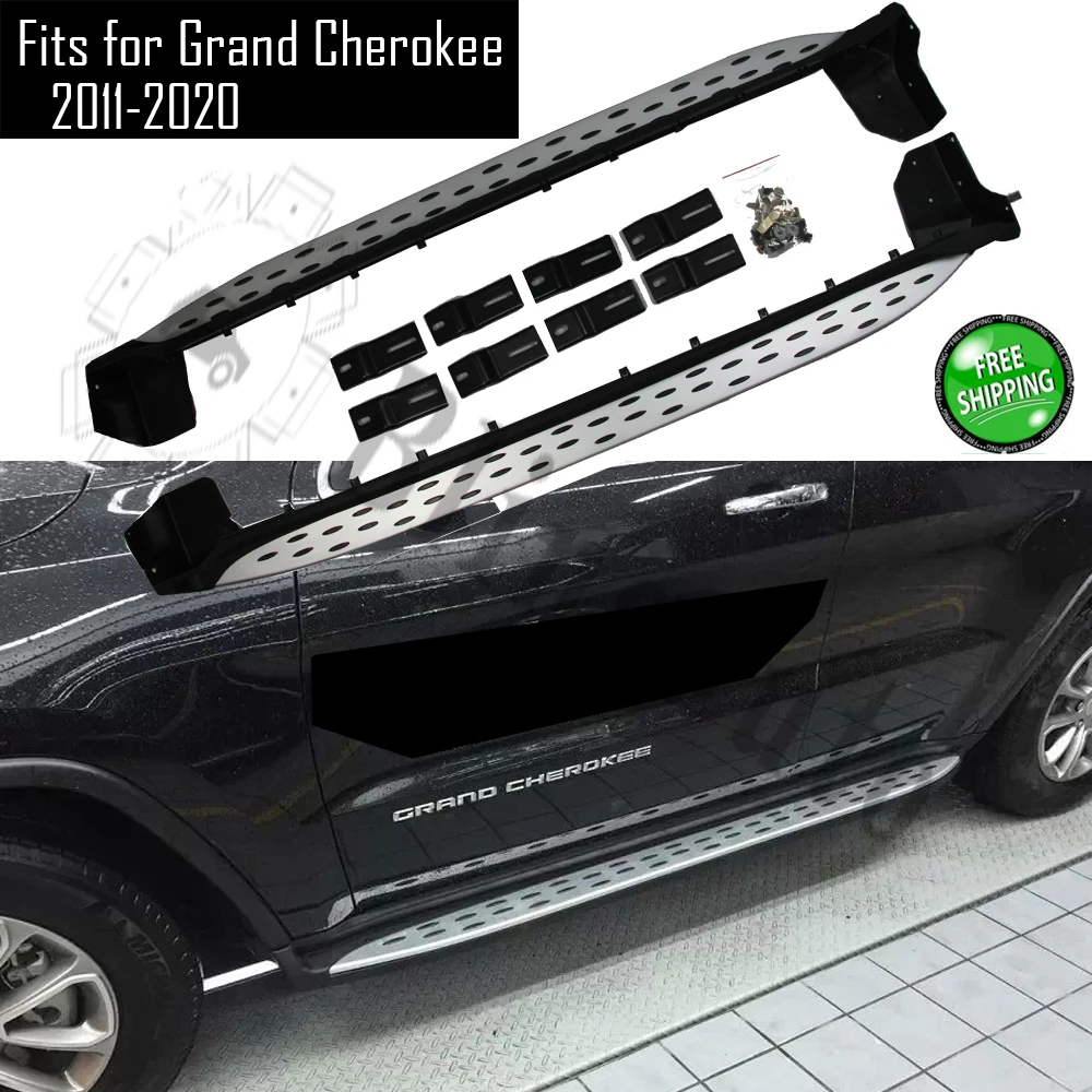 

Fits for Jeep Grand Cherokee 2011-2020 2Pcs left right running board side steps nerf bar car pedal side stairs