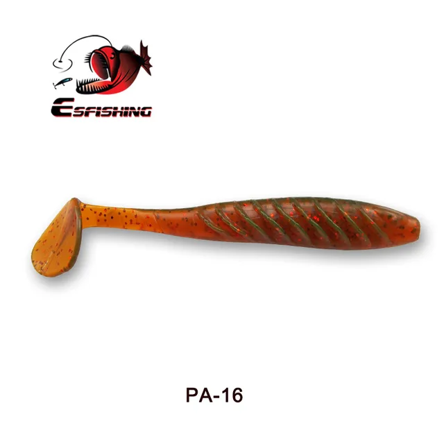 ESFISHING Soft Silicone Bait Ripple Shad 100mm 125mm For Pike Bass Fishing T Tail Jigging Pesca Artificial Fishing Lure Tackle PA16