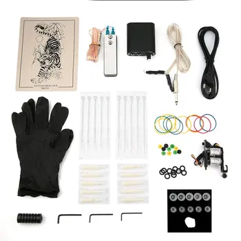

Tattoo Complete Beginner Tattoo Kit 1 Pro Machine Guns Inks Power Supply Needle Grips Tips Tatto Accessories Set 2018 NEW SELL