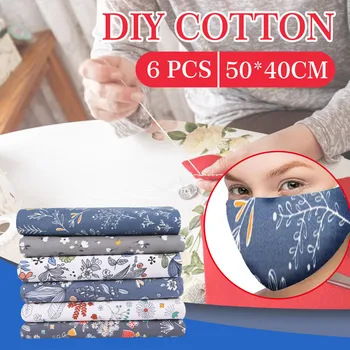 

Facemask Cotton DIY Hand Stitched Children's Cotton Printed Small Floral Red Handkerchief 7pcs telas de algodon por metro