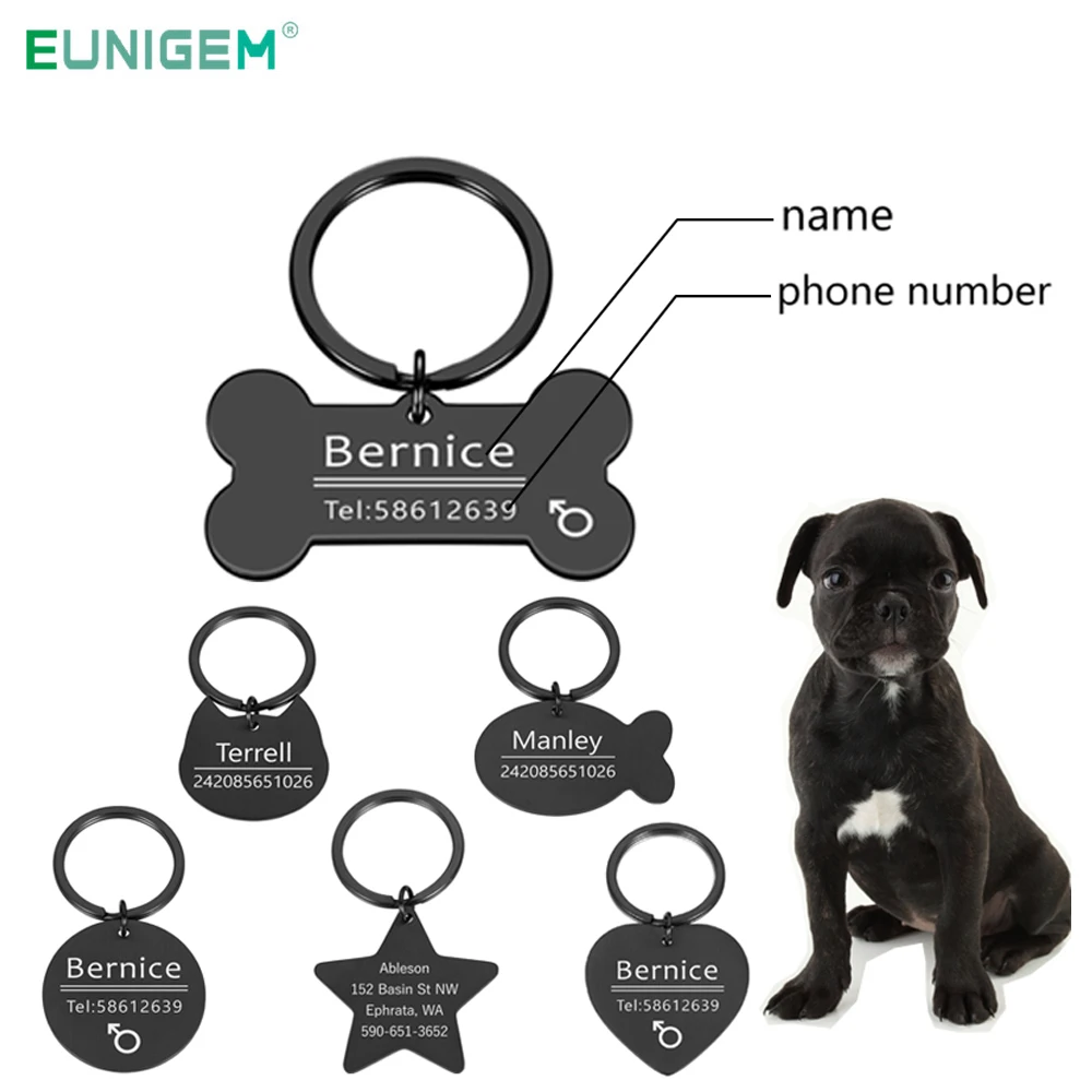 Personalized Black Dog Keychain 