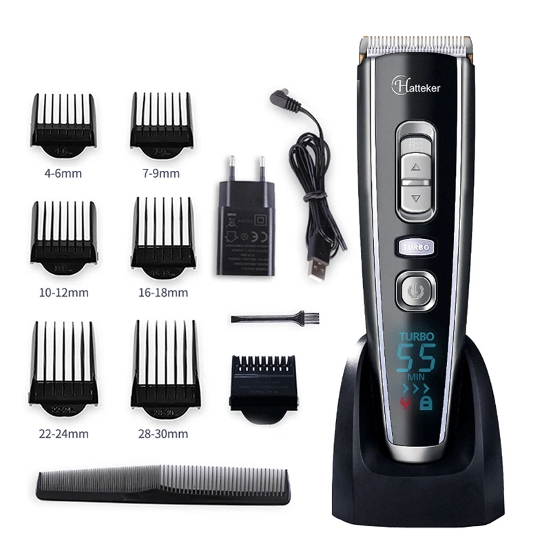 Online Recortadora de pelo Digital profesional para hombre, máquina de corte de pelo inalámbrico, cuchilla de cerámica ajustable, cortadora de pelo eléctrica recargable 40D