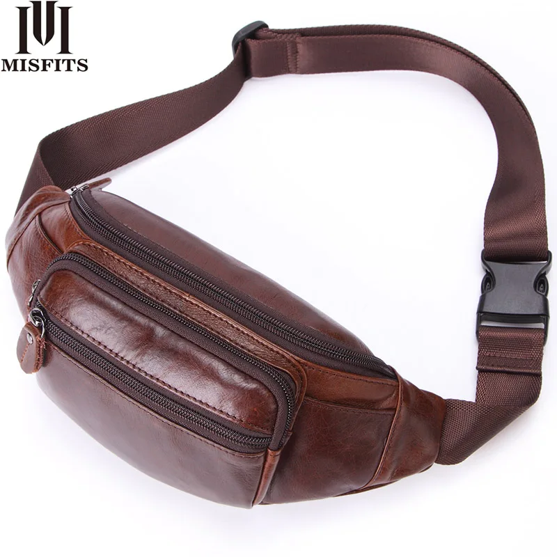 Поясная Сумка MISFITS мужская из натуральной кожи забавная Повседневная Сумочка для