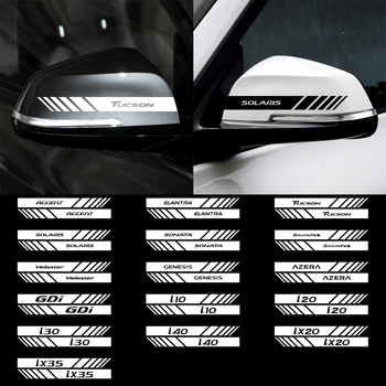 

Car 2pcs Vinyl Reflective rearview mirror sticker for Hyundai Accent Elantra Tucson Solaris Veloster Azera GDI i10 i20 i30