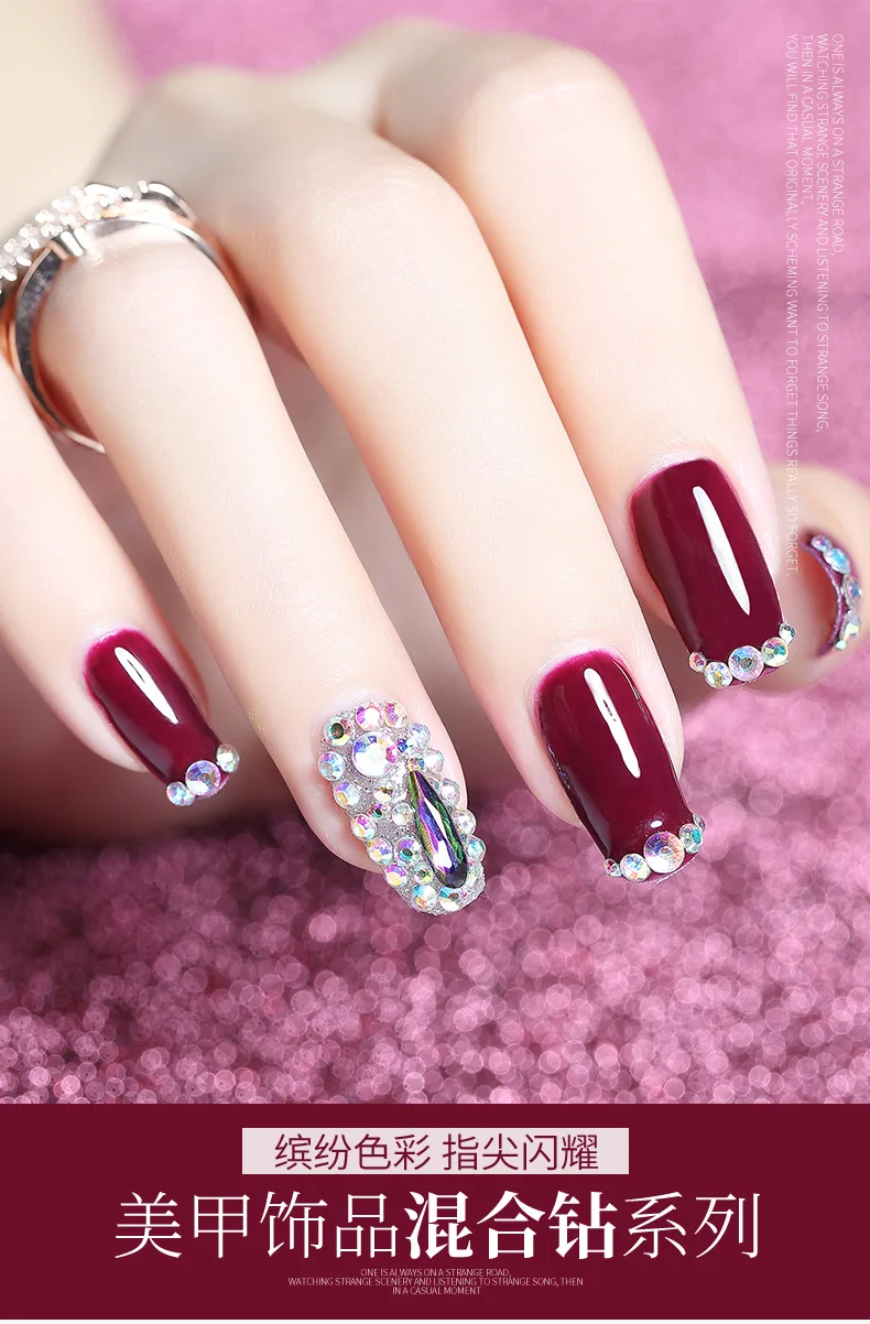 Nail Ornament Natural Shell Stickers Hot Sales Moon And Stars Rivet Micro Drill Bottom Tip Man-made Diamond Flat-bottomed Diamon