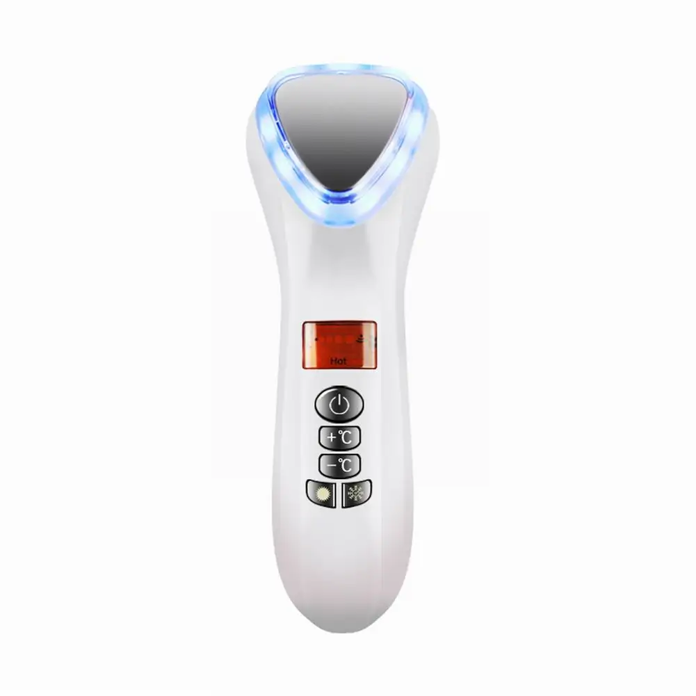 Ferramentas de Beleza Cuidados com a Pele Efeito de Vibração Máquina da Beleza Massageador Facial Ultra-sônica Rosto Dispositivo Spa Luz Anti-envelhecimento Levantamento 4 Utensílios de cuidado facial