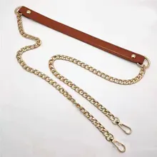 Cinturón de cuero sintético con hebilla para bolso, accesorio de repuesto para bolso de hombro, cadena de Metal de 120cm, DIY, color rosa y marrón, novedad