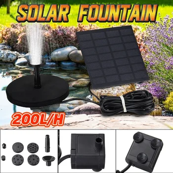 

200L/H Solar Powered Water Pump Kit Solar Panel Water Floating Solar Powered Fountain for Bird Bath Pond Garden Water Pump