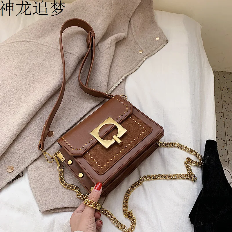 

Rivet Leather Crossbody Bags For Women 2020 Luxury Handbags Designer Ladies Hand Shoulder Messenger Bag Sac A Main Female Sling