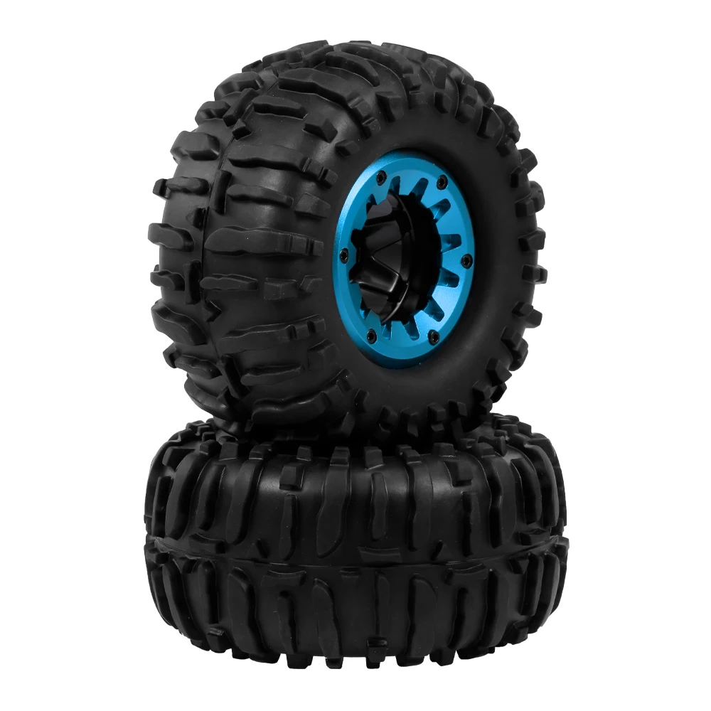 

2pcs 2.2 Inch Rock Crawler Tire Rim Rubber Tyre Tire Wheel for 1/10 Rock Axial Wraith RR10 Trx-4 Jeep HPI RC Car Upgrade Parts