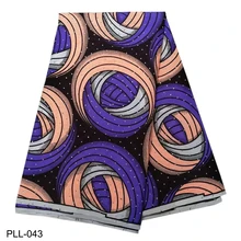 Новая африканская печатная восковая Ткань 6 ярдов полиэстер Анкара восковая ткань с блестящими камнями для одежды PLL036-049