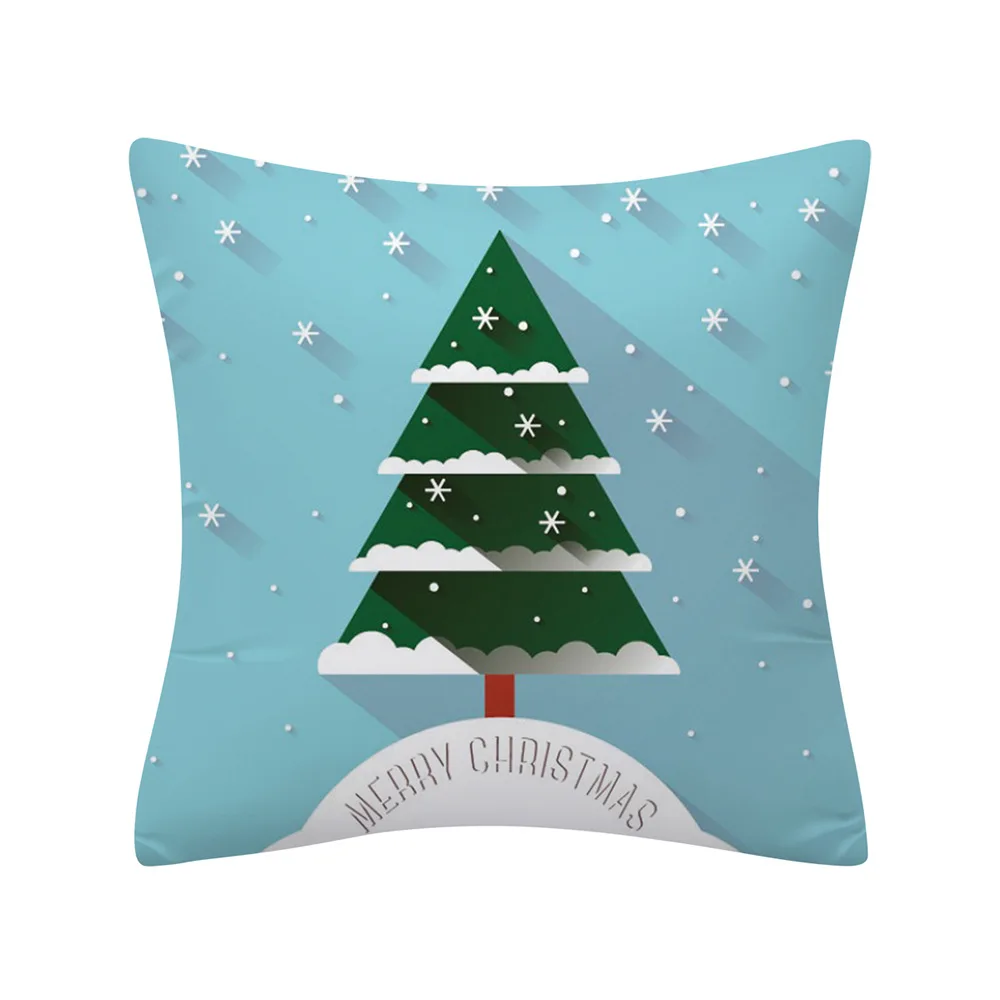 Christmas Cushion 45*45 Merry Christmas Santa Claus Red Pillows Decorative Throw Pillow Polyester White Snowman Pillowcase