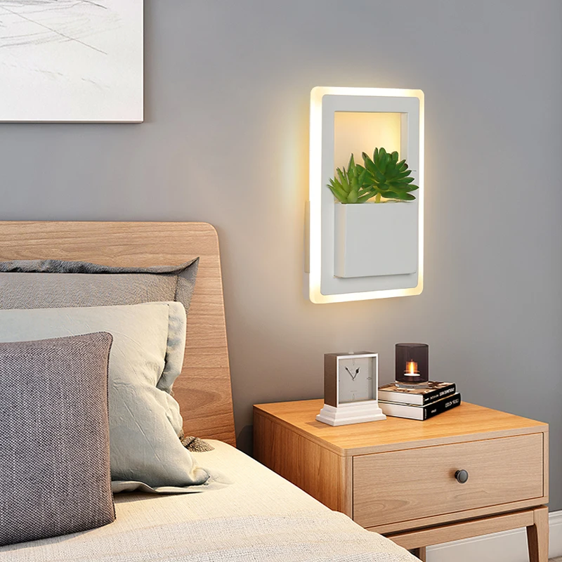 NEO Gleam 220x150 см 11 Вт Современные светодиодные Настенные светильники для спальни гостиной прикроватная лампа с растением белого цвета бра светильники