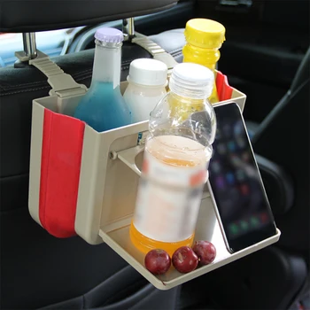 

Multi-function Car Storage Cup Holder Folding Car Trash Can Creative Hanging Storage Box Garbage Bin 2019 New