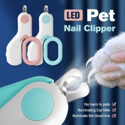 Coupe ongles en acier inoxydable pour animaux de compagnie, lumière Led, pour chien, chat 