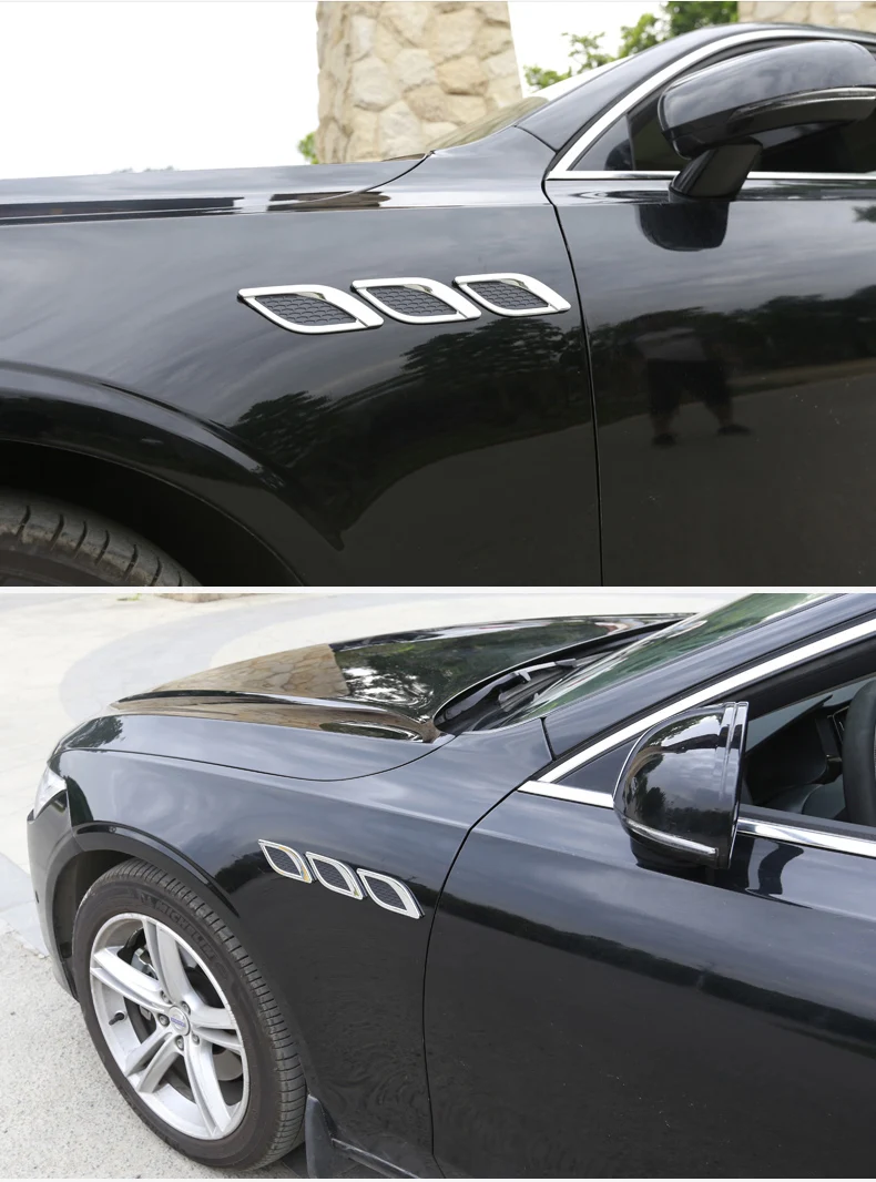 6 шт. для Volvo XC60 S90 XC90 V90- ABS Хром Наружное крыло боковое вентиляционное отверстие воздушный поток декоративная решетка стикер автомобильный Стайлинг