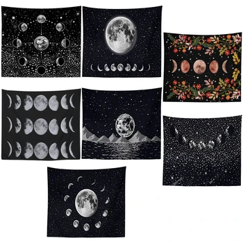 

Wall Hanging Tapestry Home Floor Carpet Bedspread Fantasy Moon Printed Beach Mat for Household Bedroom Decoration