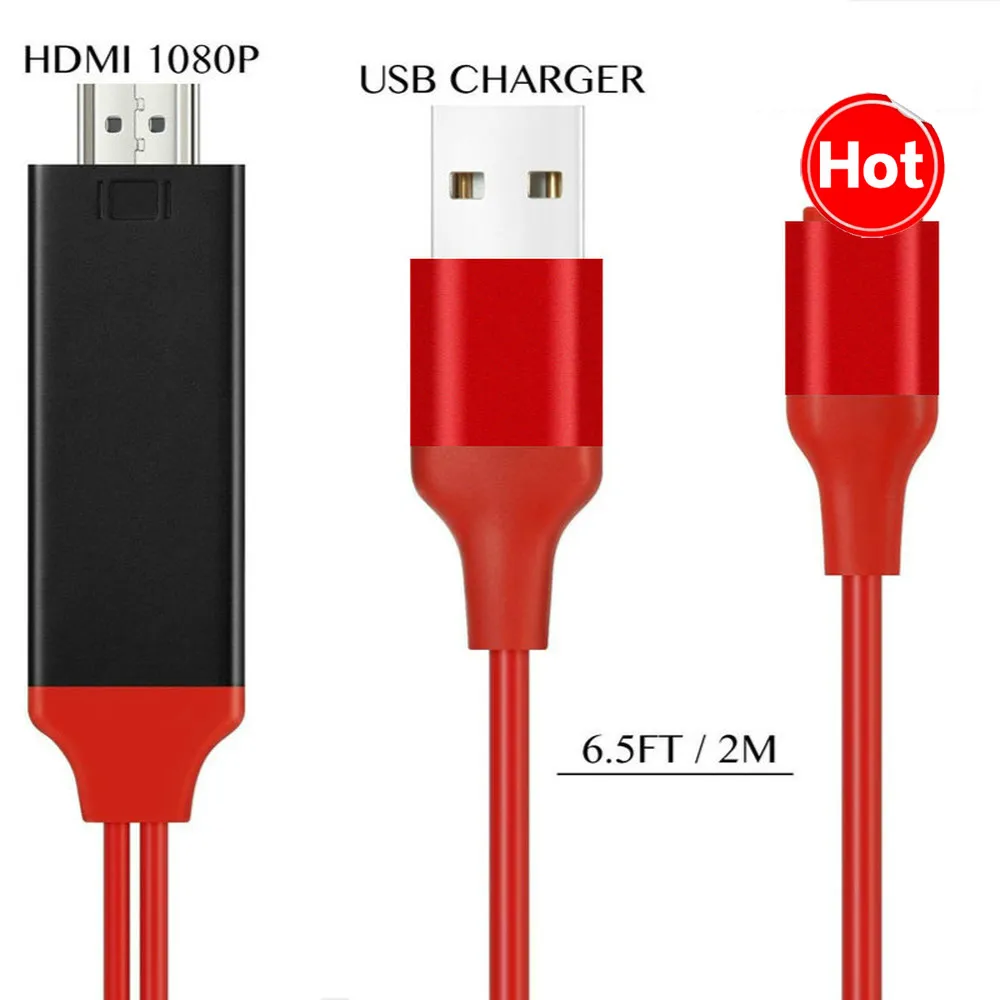 HDMI кабель HD 1080P адаптер для кабельного адаптера HDTV TV iPhone X 8 plus 7 | Электроника