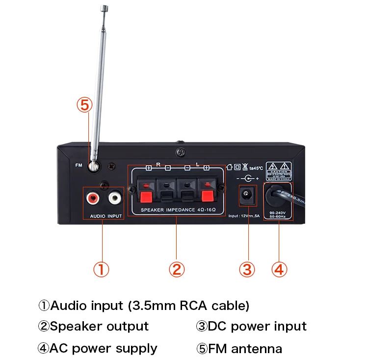 Kinter T1 мини усилитель аудио hi-fi стерео звук AC мощность DC 12 В с AUX TF USB MIC вход дистанционное управление супер бас высокие частоты