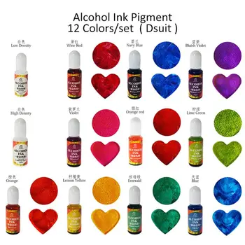 

6/12 Colors Epoxy Pigment Liquid Colorant Dye Ink Diffusion Resin Jewelry DIY F3MF