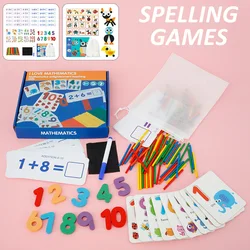 Número de madeira animais alfabeto ortografia palavra brinquedo jogo de cartas de aprendizagem correspondência pré escolar educacional crianças brinquedos presente