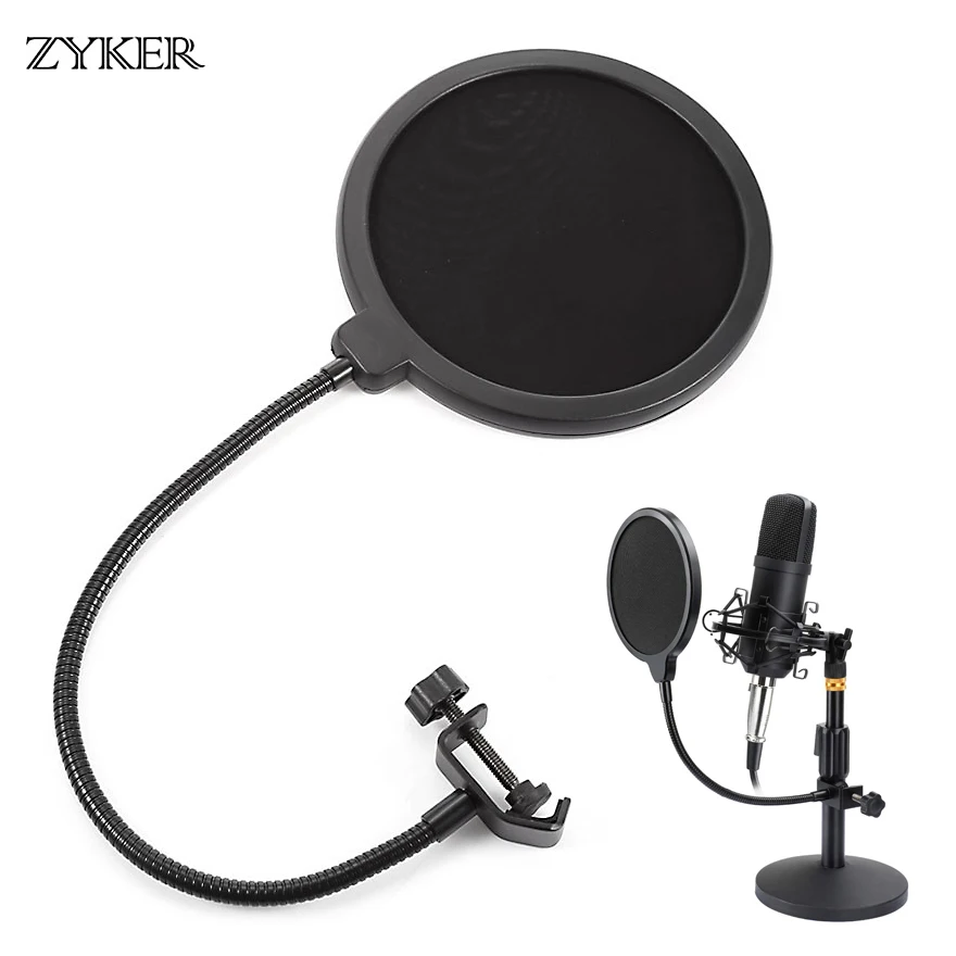 Dual Layer registrazione del microfono Maschera filtro maglia del metallo Shield microfono Parabrezza per Vocal Recording Youtube Dual Layer registrazione del microfono Maschera filtro maglia del metallo Shield microfono Parabrezza per Vocal Recording Youtube