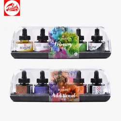 Ecoline Transparent Color 10 Color 30ML Watercolor Paint Pure Ink Set Glass Bottle Assemble Drawing Supplies Illustration Tool