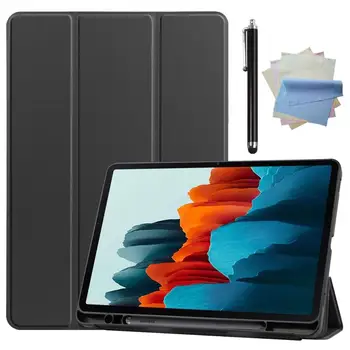 

Case for Samsung Galaxy Tab S7 Plus S7plus T970 T975 T976 12.4'' 2020 Auto Sleep/Wake up PU Leather Sta+Cleaning cloth+Touch pen
