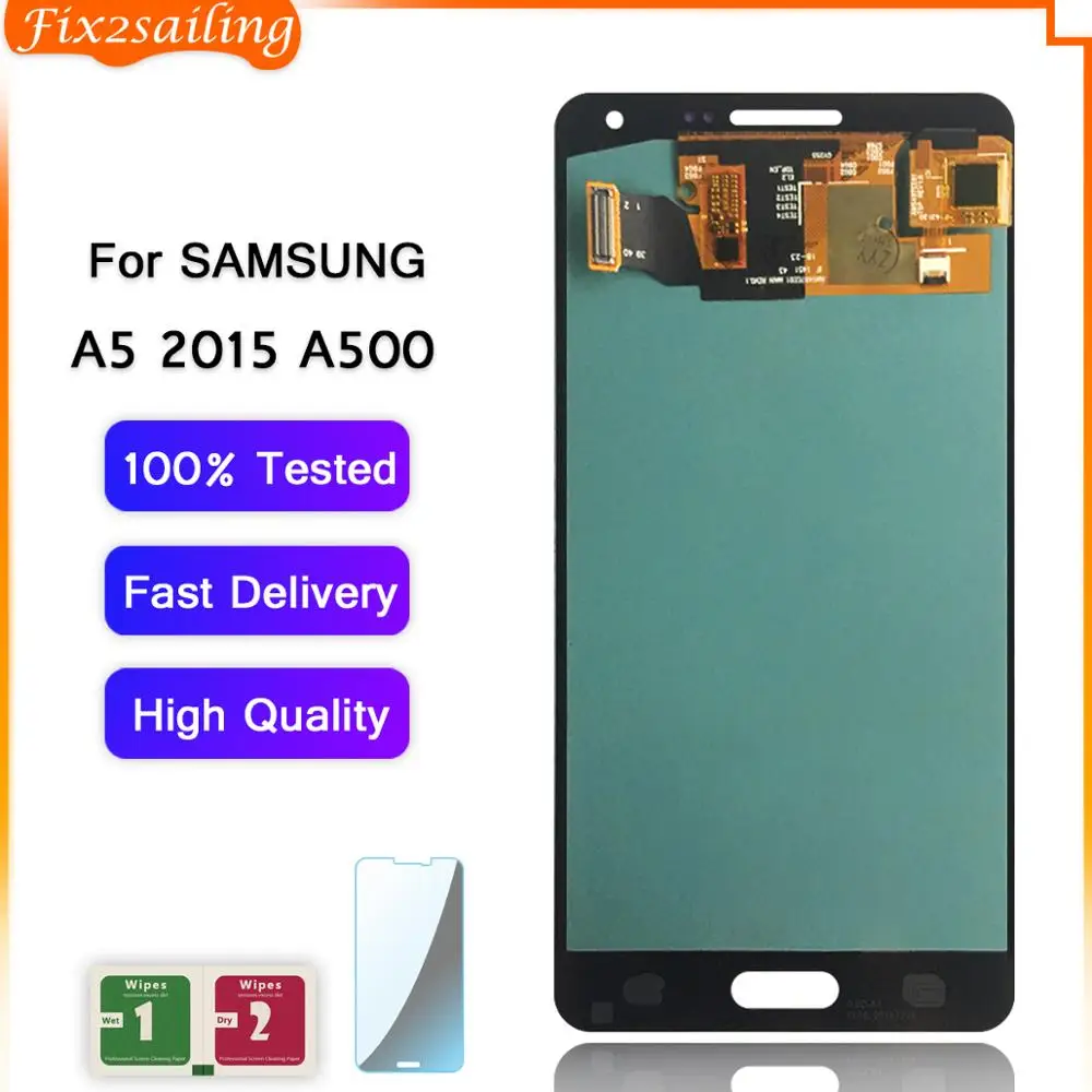 

Super AMOLED LCD Display For Samsung Galaxy A5 2015 A500 Touch Screen Digitizer Assembly LCD For Samsung A500 A500H A500F A500M